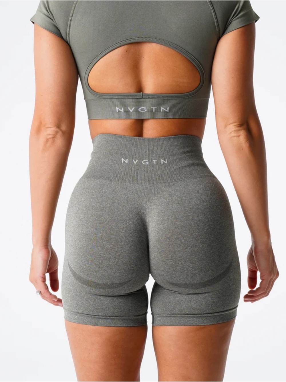 NVGTN Dark Grey Contour Seamless High-Waist Shorts